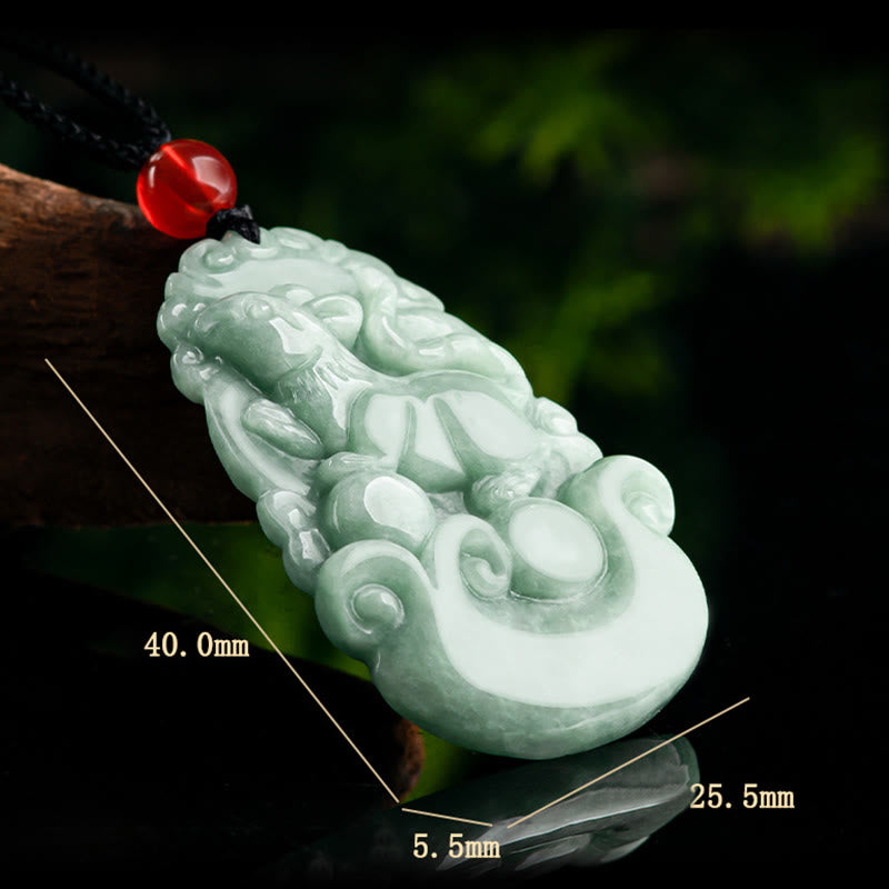 Natural Green Jade 12 Chinese Zodiac Luck Prosperity Necklace Pendant - Image 10