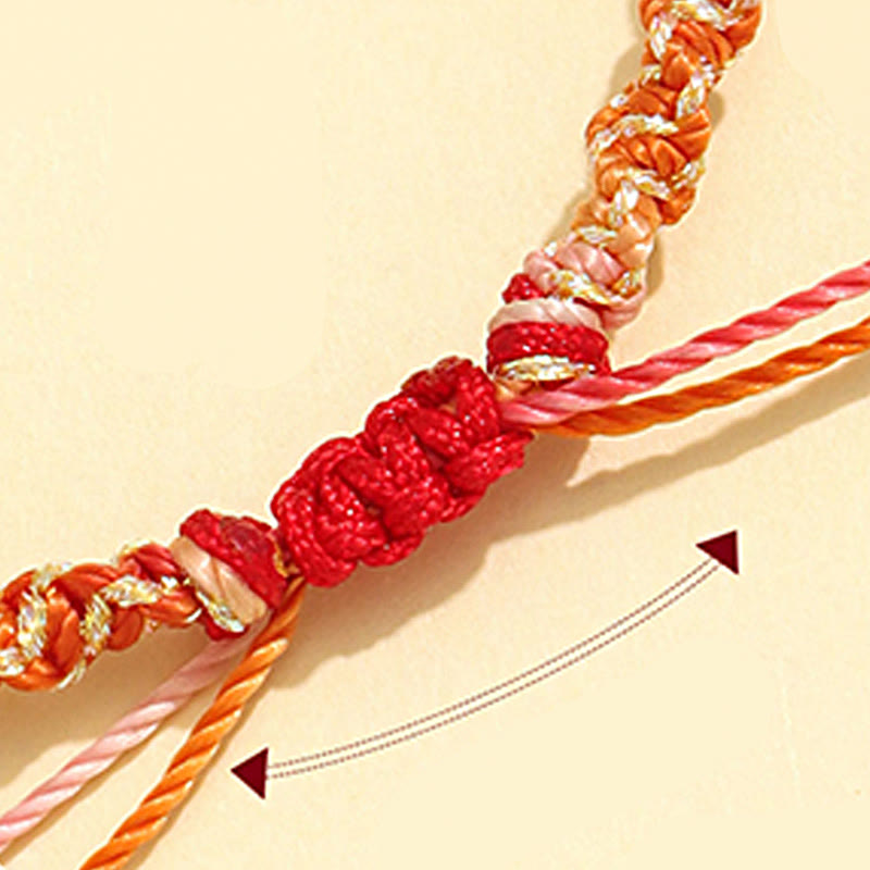 Strawberry Quartz Pink Crystal Prehnite White Agate Bead Healing Rope Bracelet - Image 5