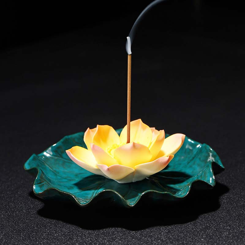 Tibetan Lotus Blessing Incense Burner Decoration - Image 5