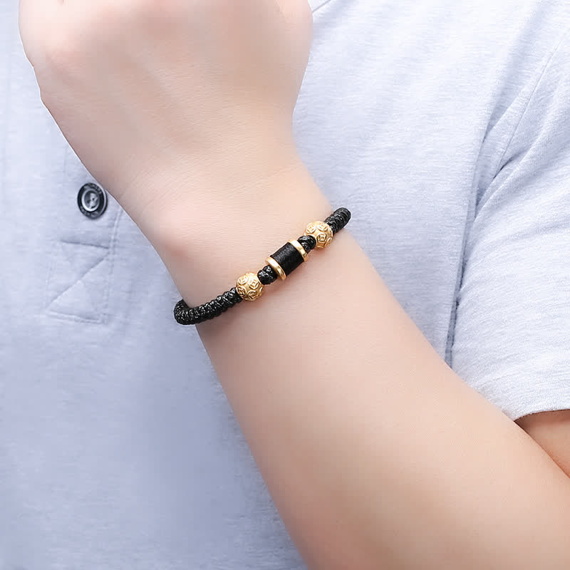 999 Sterling Silver Copper Coin Bead Copper Balance Braided String Bracelet - Image 12