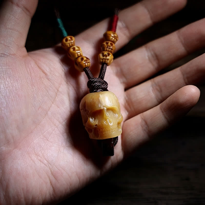 Tibetan Camel Bone Skull The Lord of the Corpse Forest Protection Necklace Pendant - Image 6