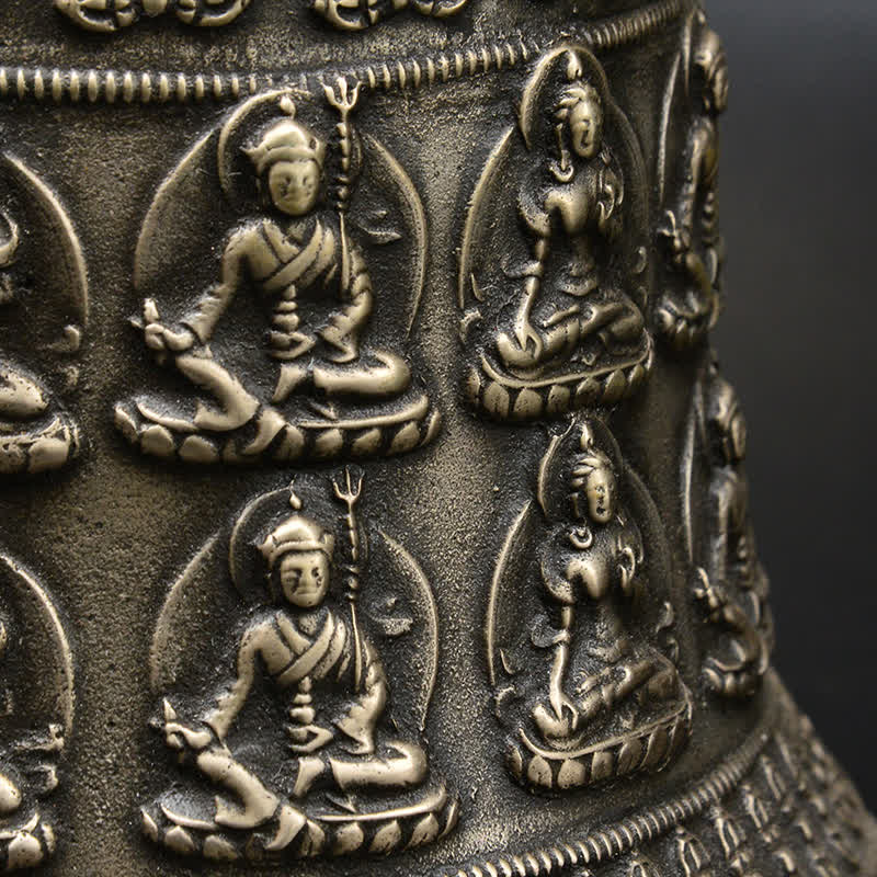 Tibetan Engraved Buddha Dragon Wind Chime Bell Copper Luck Wall Hanging Decoration - Image 4