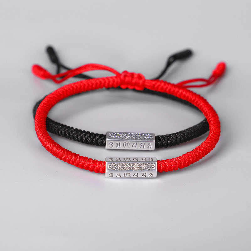 Om Mani Padme Hum Luck Protection Red String Bracelet