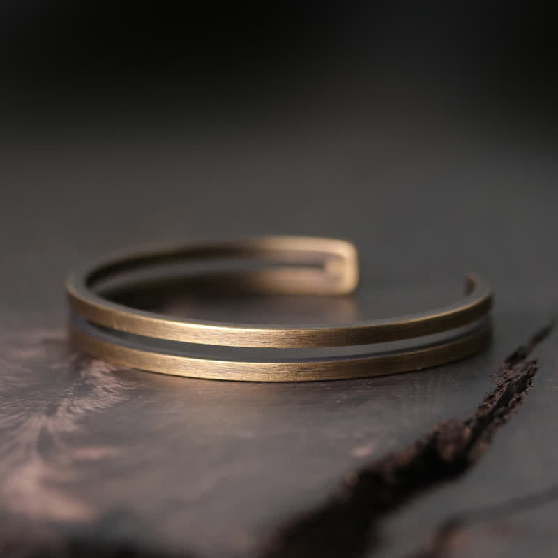 Rustic Copper Luck Viking Cuff Bracelet - Image 14