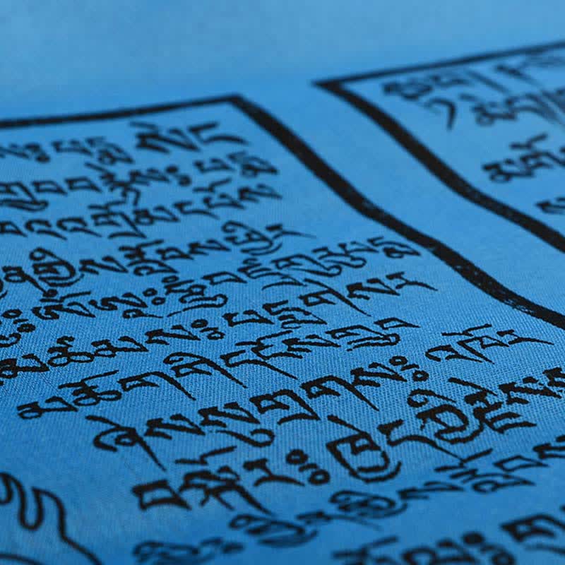 Tibetan 5 Colors Windhorse Auspicious Outdoor 25 Pcs Prayer Flag - Image 16