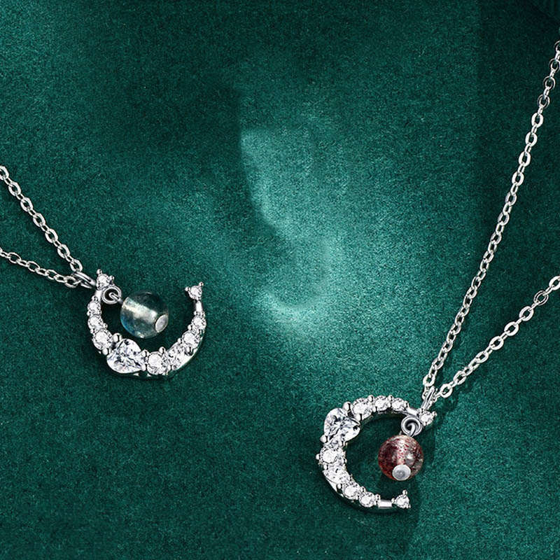 Strawberry Quartz Blue Crystal Love Healing Necklace - Image 3