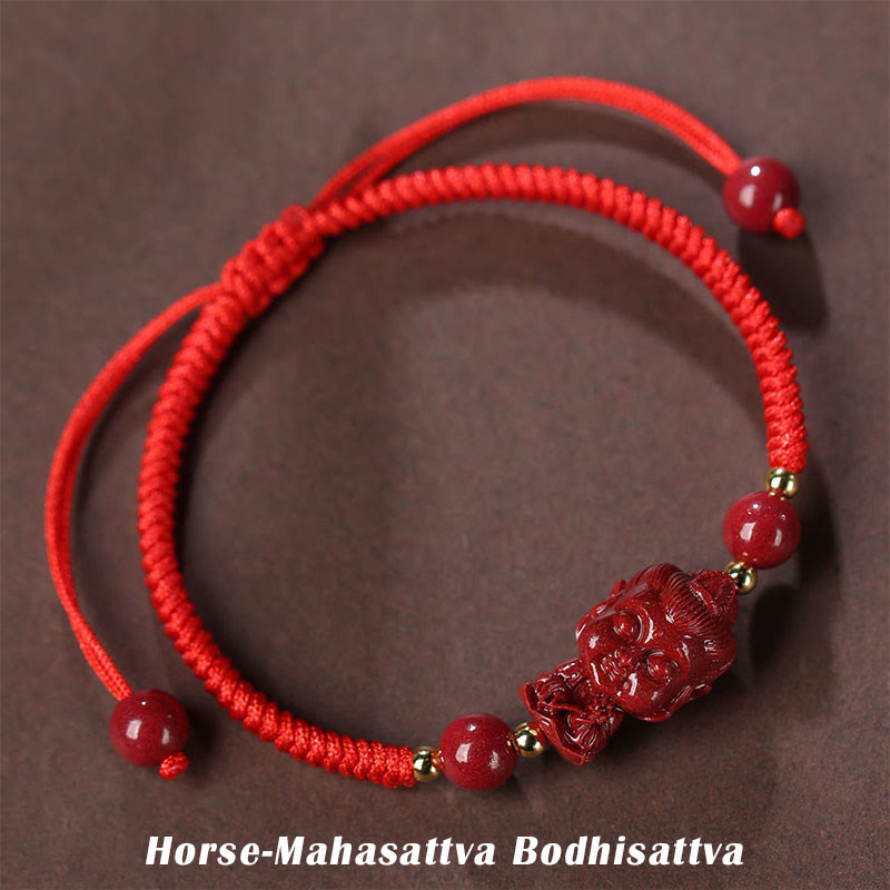 Chinese Zodiac Natal Buddha Cinnabar Amulet Blessing String Bracelet - Image 9