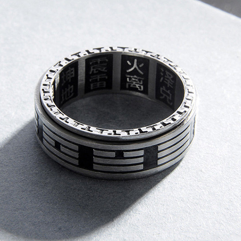 Bagua Yin Yang Titanium Steel Balance Rotatable Ring - Image 10