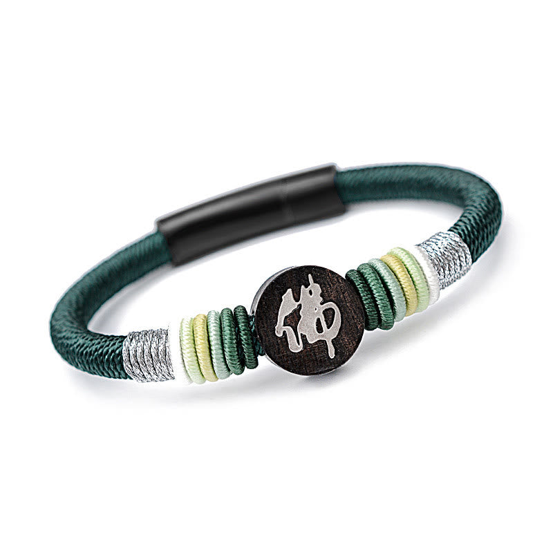 Buddha Character Ebony Handcrafted Rope Bracelet - Image 14