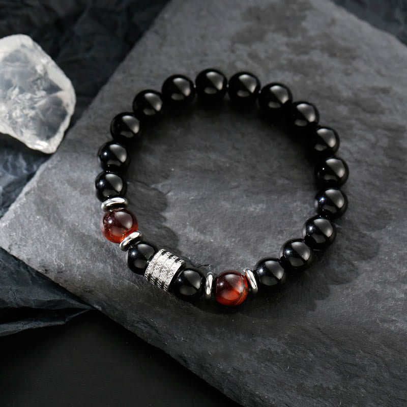 Natural Black Obsidian Tiger Eye Strength Fulfillment Bracelet - Image 11
