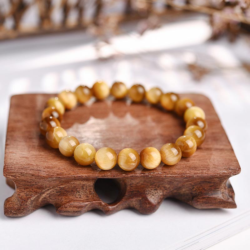 Anxiety Stress Healing Crystal Tiger Eye Bead Bracelet