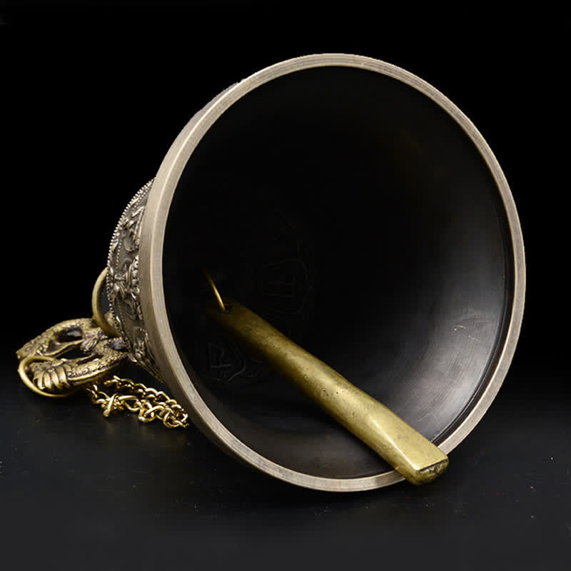 Tibetan Engraved Buddha Dragon Wind Chime Bell Copper Luck Wall Hanging Decoration - Image 8