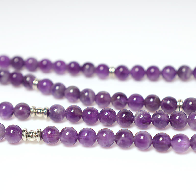 Natural Amethyst Purification Mala Bracelet - Image 10