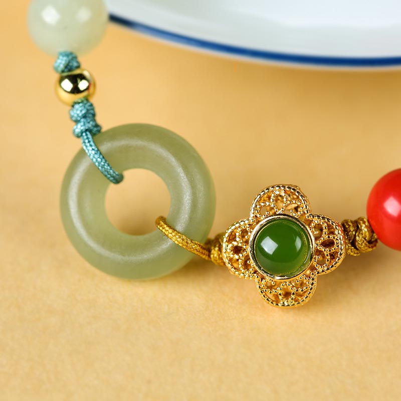 Natural Cinnabar Jade Blessing Bracelet - Image 3