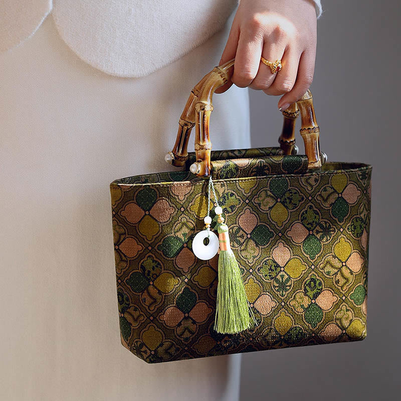 Green Leaves Handbag Metal Chain Crossbody Bag Shoulder Bag Cellphone Bag