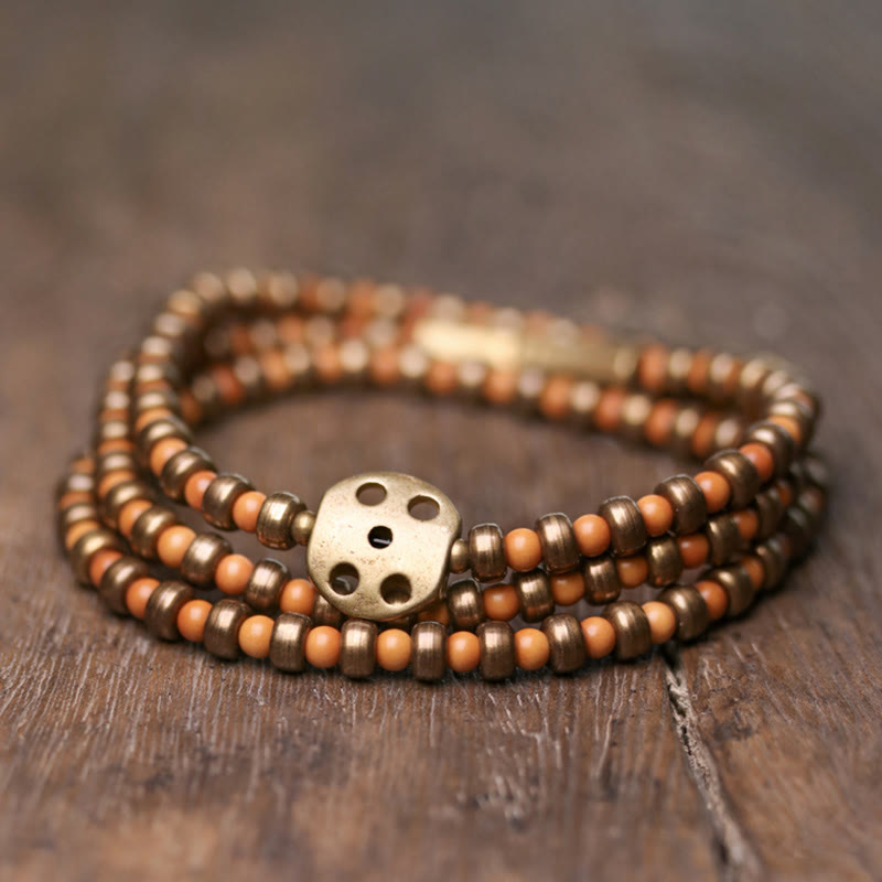 Retro Olive Pit Copper Wealth Bracelet