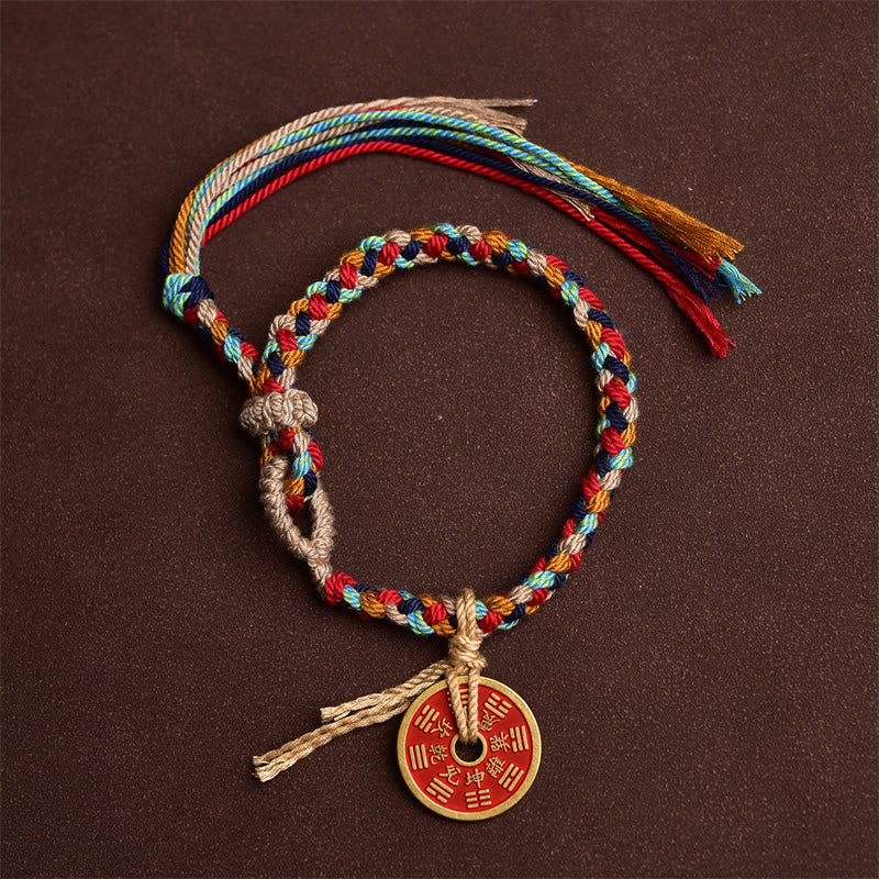 Handmade Bagua Harmony Multicolored Rope Bracelet - Image 2