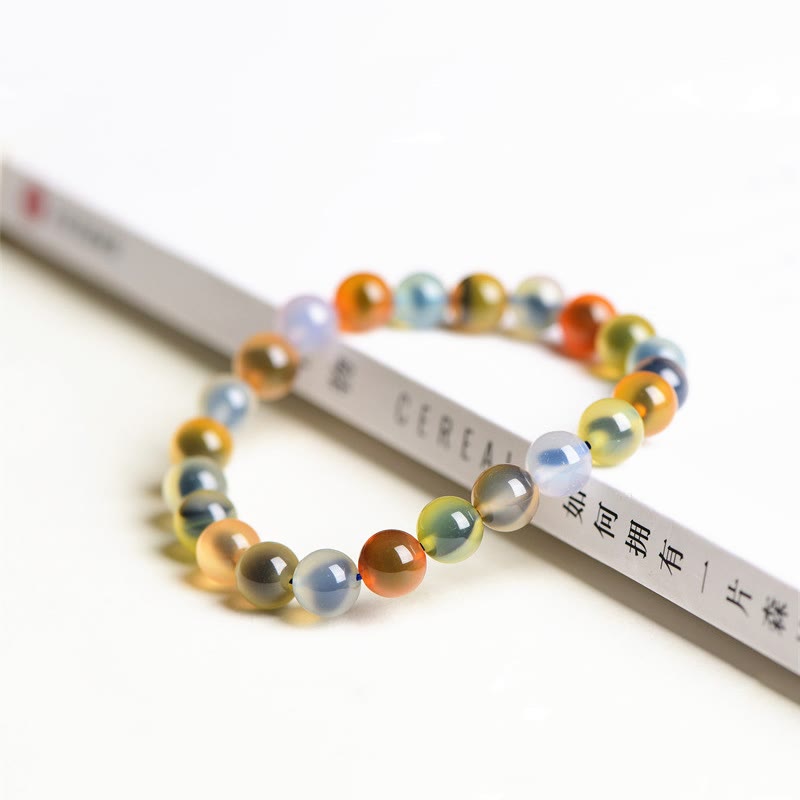 Natural Colorful Candy Agate Harmony Strength Bead Bracelet - Image 13