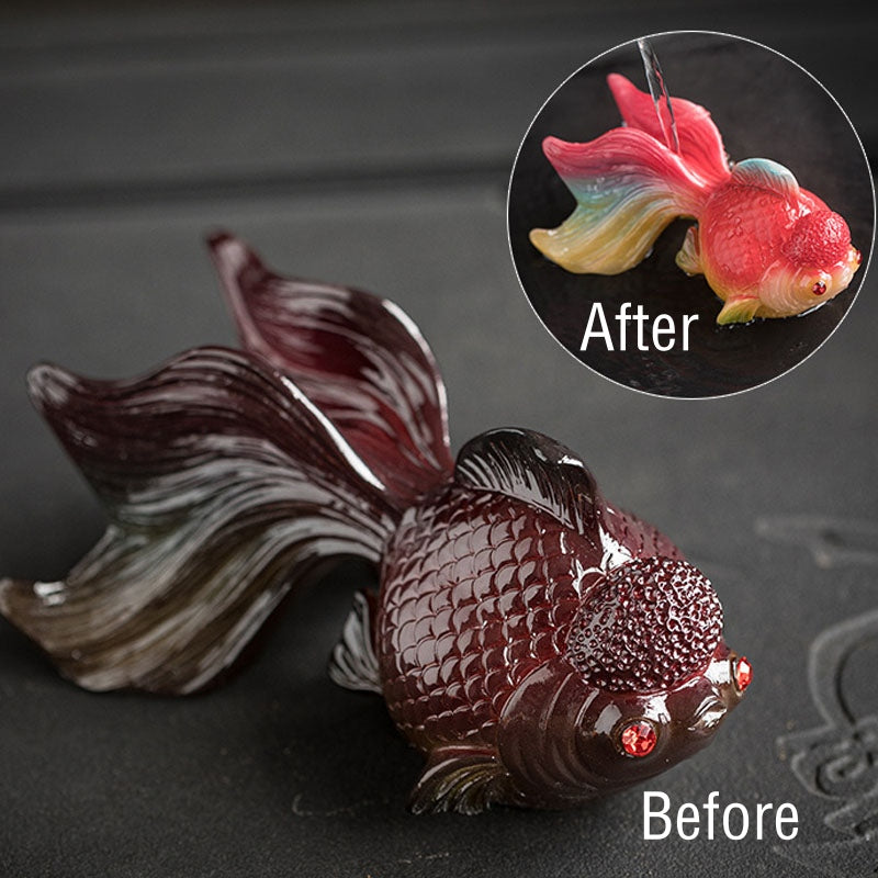 Color Changing Koi Fish Resin Tea Pet Wealth Home Figurine Decoration - Image 15