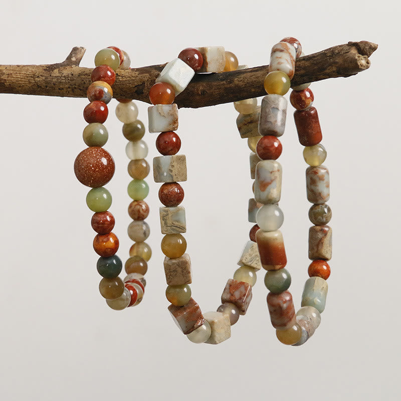 Natural Stone Sea Sediment Jasper Agate Protection Bracelet - Image 18