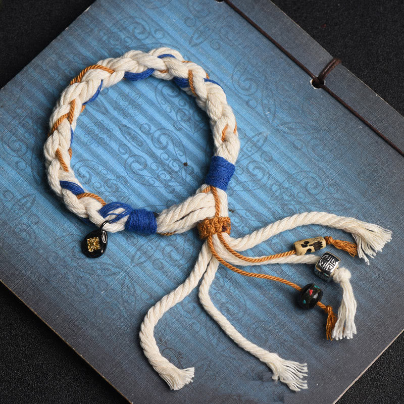 Tibet Zakiram Goddess of Wealth Thangka Handmade Luck Bracelet