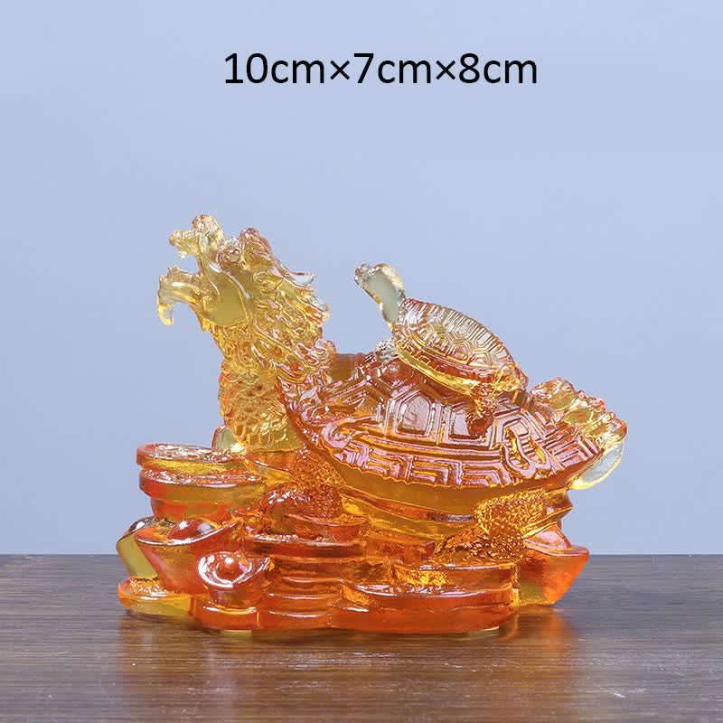 Feng Shui Dragon Turtle Coins Handmade Liuli Crystal Luck Art Piece Home Office Decoration - Image 15