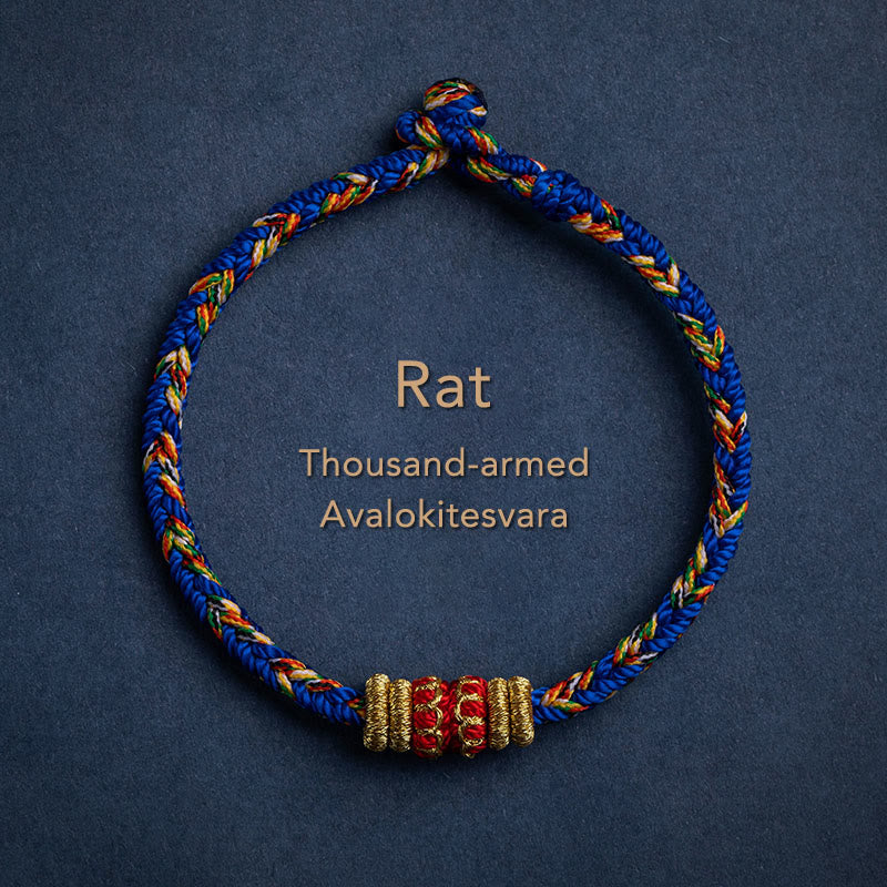 Tibet Handmade Chinese Zodiac Natal Buddha Luck Strength Braided String Bracelet - Image 3