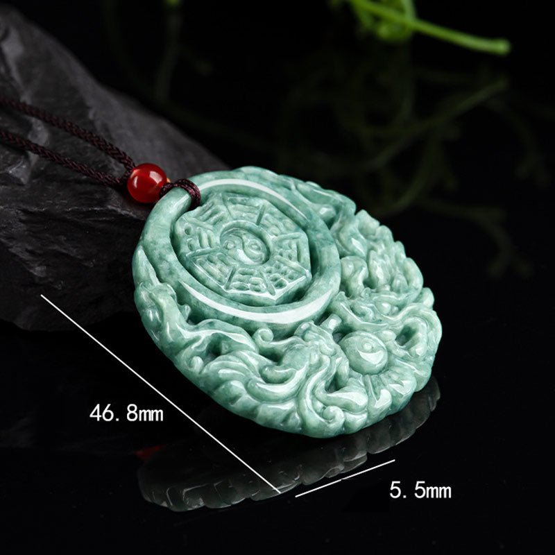 Dragon Jade Yin Yang Balance Necklace String Pendant - Image 7