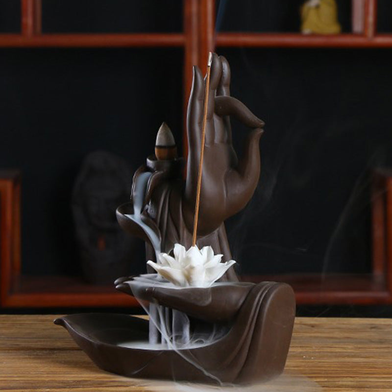 Tibetan Lotus Blessing Incense Burner Decoration - Image 6