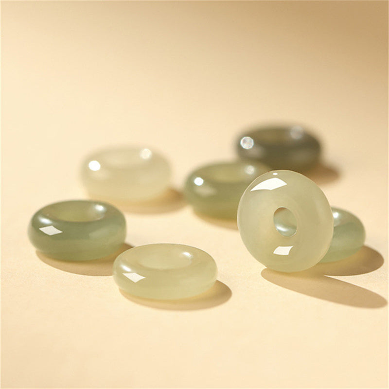 925 Sterling Silver Koi Fish Hetian Jade Peace Buckle Luck Bracelet - Image 4