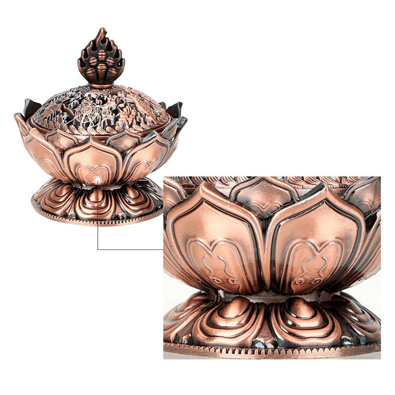 Tibetan Lotus Shaped Purify Incense Burner - Image 10