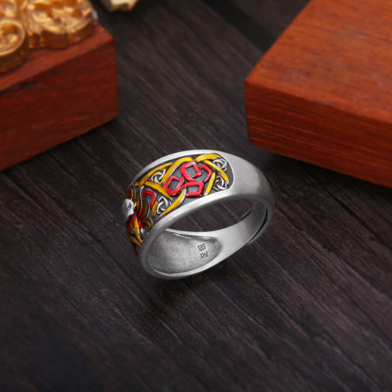 999 Sterling Silver Nine Tailed Fox Success Protection Ring - Image 3