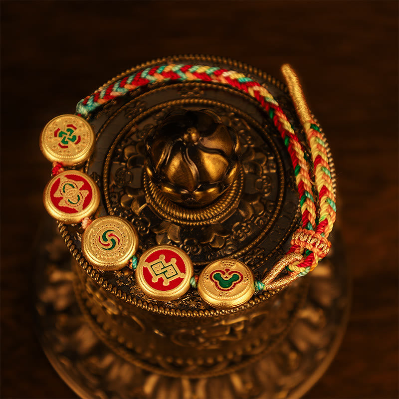 Tibetan Five God Of Wealth Colorful Rope Braided Luck Bracelet - Image 13
