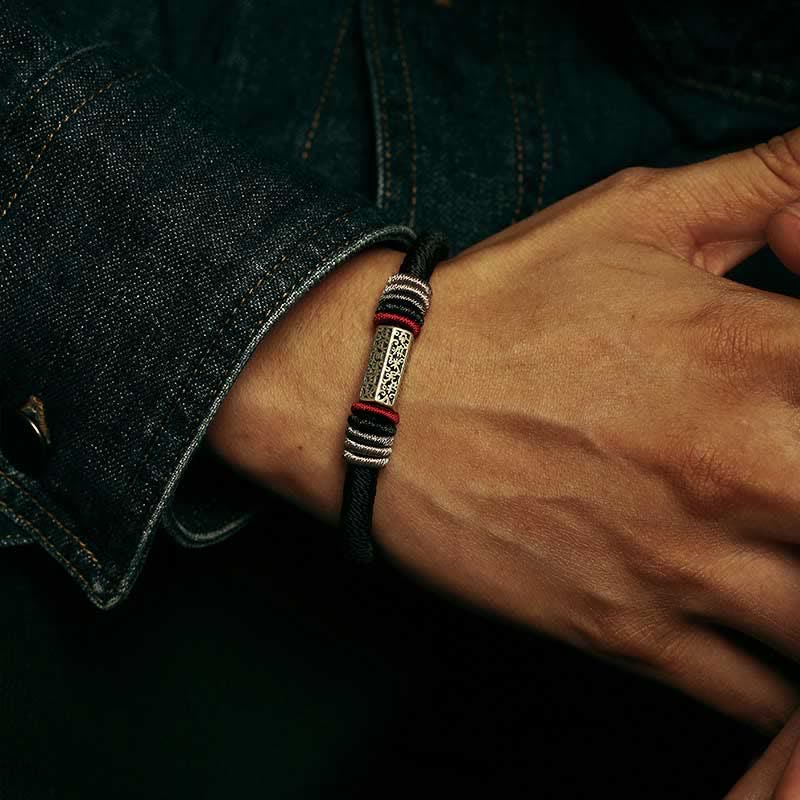 925 Sterling Silver Om Mani Padme Hum Peace Red String Bracelet - Image 13