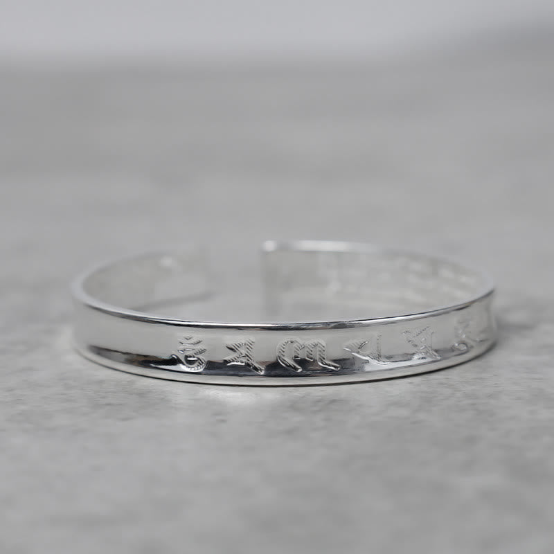 Tibetan Mantra White Copper Bracelet - Image 6