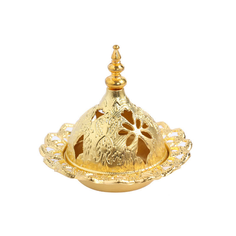Gold Gourd Star Feather Spiritual Meditation Mini Alloy Metal Incense Burner - Image 8