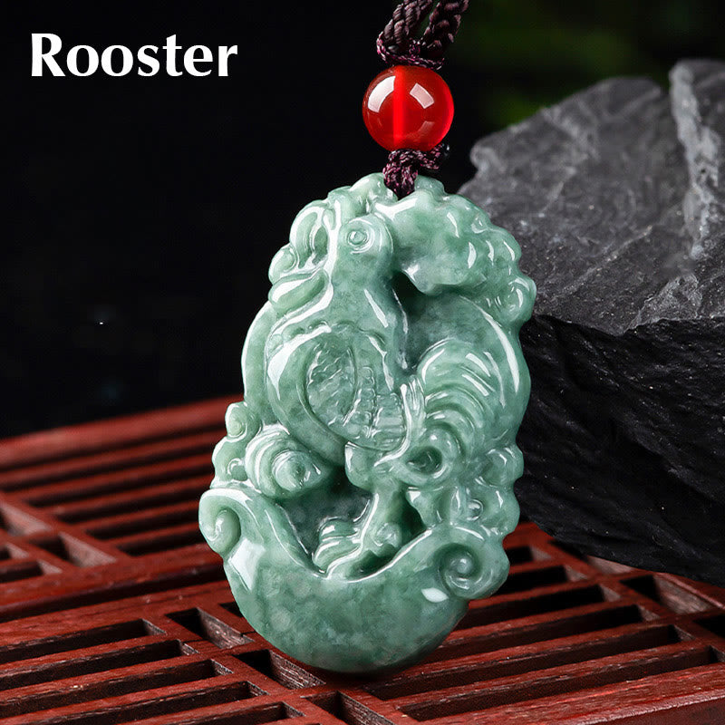 Natural Jade 12 Chinese Zodiac Prosperity Necklace Pendant - Image 23