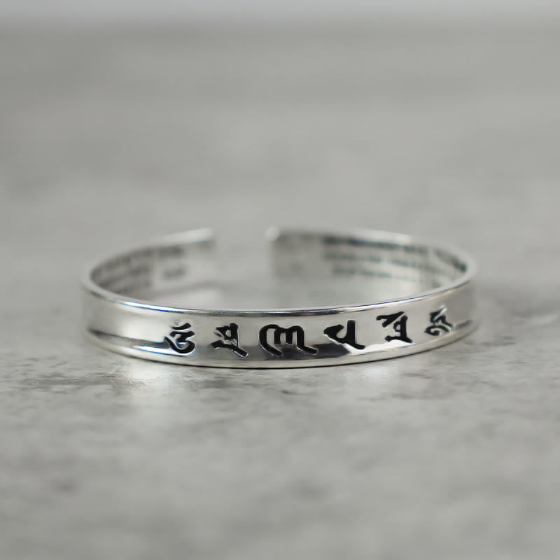 Tibetan Mantra White Copper Bracelet