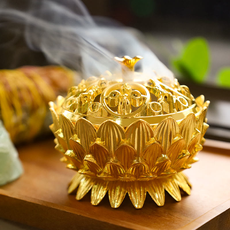 Tibetan Lotus Shaped Purify Incense Burner - Image 9
