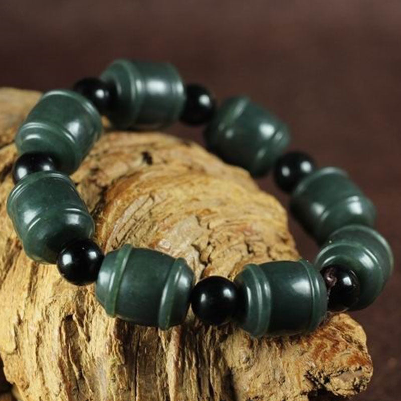 Natural Cyan Jade Cure Bracelet - Image 3