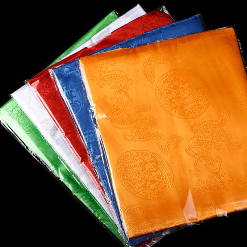 Tibetan Lucky Blessing 5 Colors Dragon Phoenix Pattern Khata Decoration - Image 15