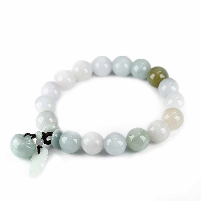 Natural Jade Pi Xiu Buddha Gourd Apple Success Bracelet