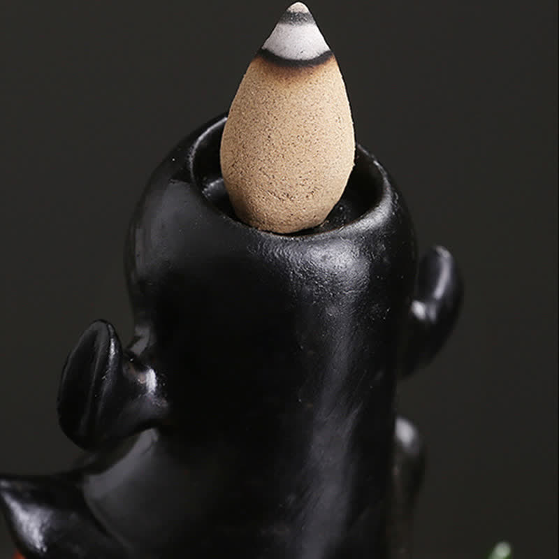 Halloween Pumpkins Ghost Resin Backflow Smoke Fountain Incense Burner Decoration - Image 4