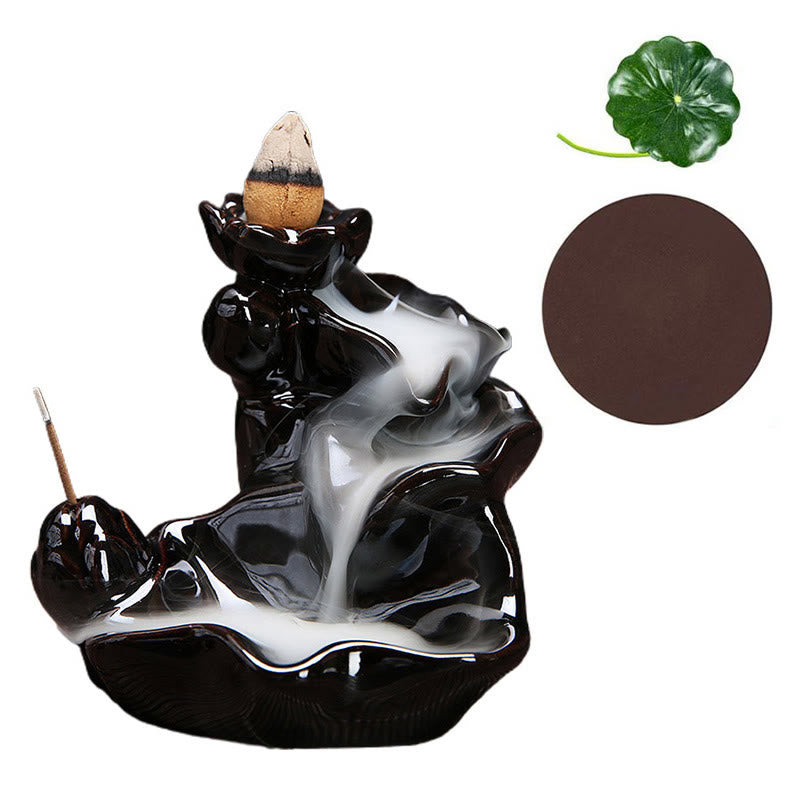 Handcrafted Waterfall Incense Holder Backflow Cone Ceramic Burner - Image 6