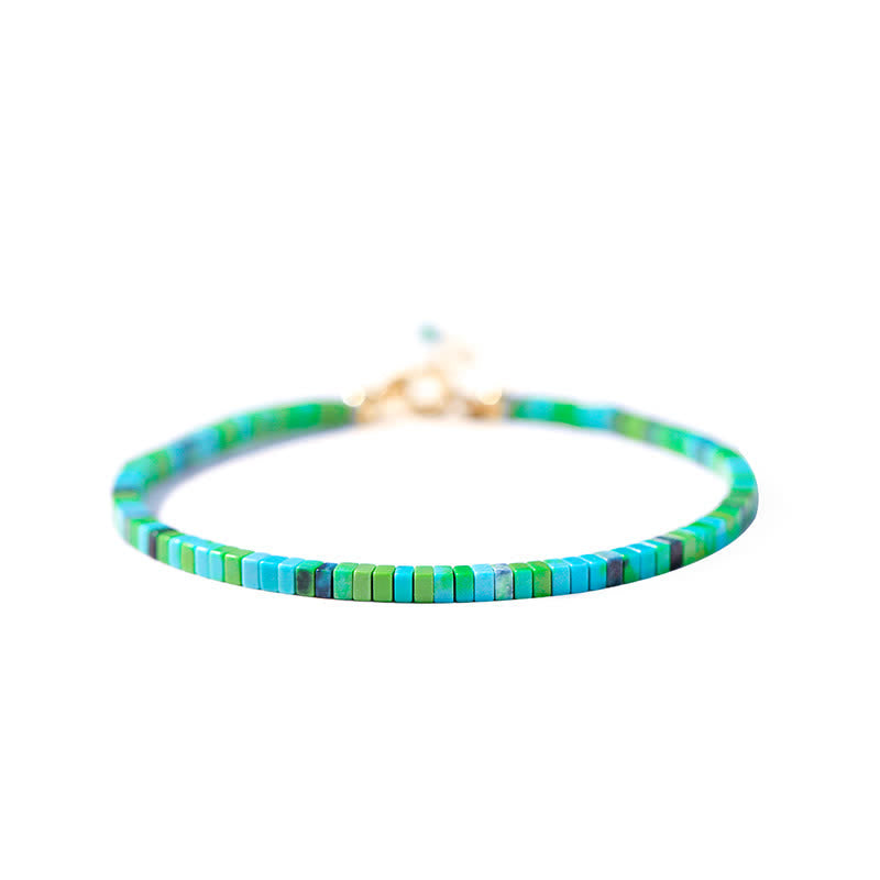 Turquoise Beaded Friendship Strength Chain Bracelet - Image 8