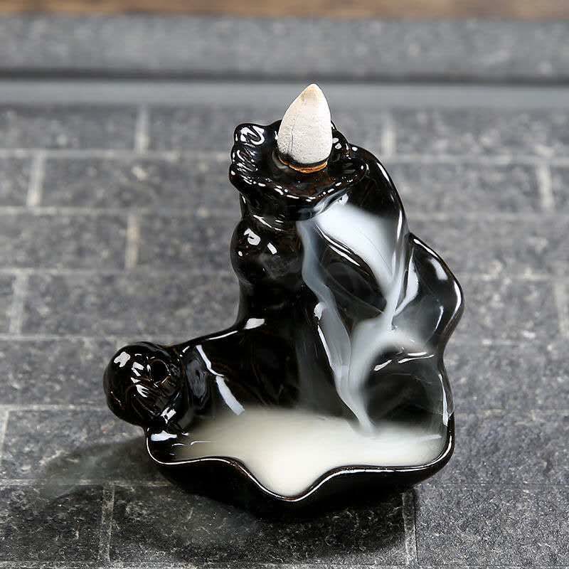 Handcrafted Waterfall Incense Holder Backflow Cone Ceramic Burner - Image 4