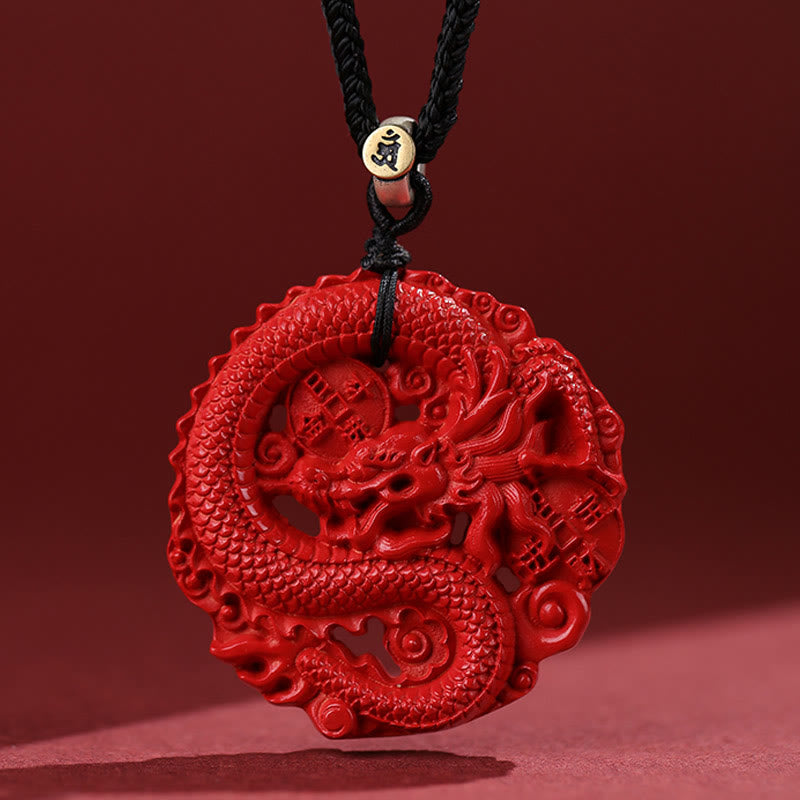 Year of the Dragon 925 Sterling Silver Natural Cinnabar Copper Coin Luck Necklace Pendant - Image 11