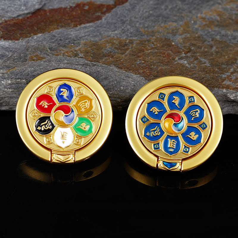 Tibetan Om Mani Padme Hum Peace Phone Ring Bracket Universal Phone Holder Decorations - Image 4