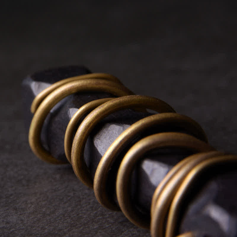 Tibet Ebony Wood Copper Balance Peace Necklace Pendant - Image 9