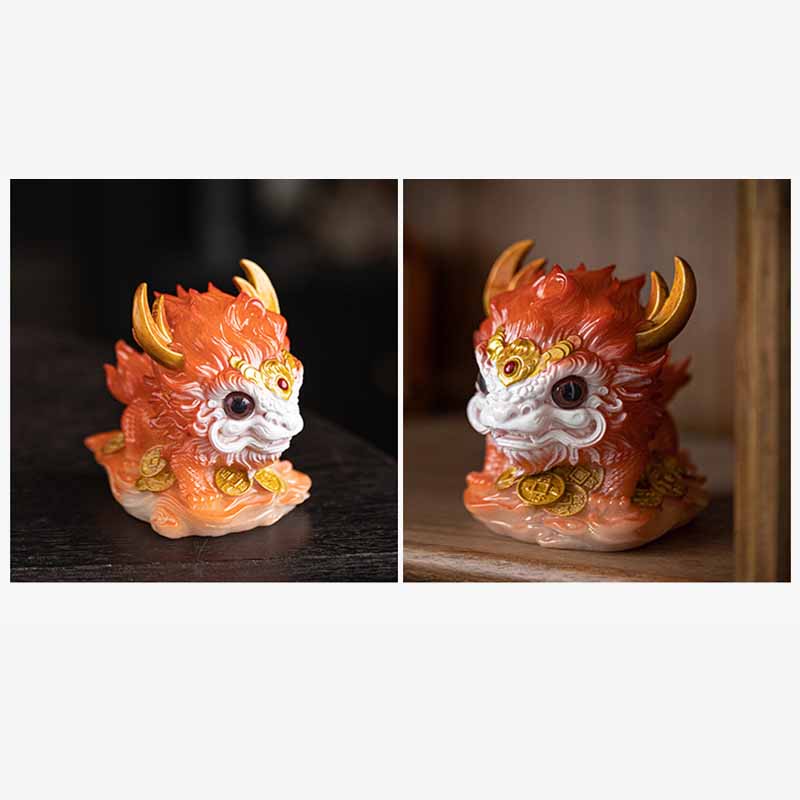 Color Changing Small Kirin Resin Tea Pet Home Figurine Decoration - Image 11